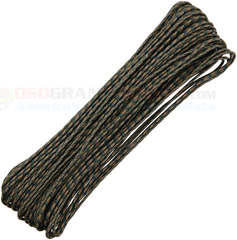 Woodland Camo Tactical Paracord (100 ft. x 3/32 in. 4 Strand 275 Lbs. Test Nylon Parachute Cord) Made in USA RG1155