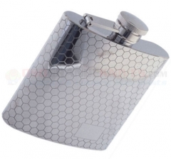 Colonel Conk 6-Ounce Flask (Heavy Stainless Steel w/ Polished Honeycomb Pattern) CC1007