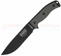 ESEE Knives ESEE-6P-B Tactical Survival Knife Fixed (6.5 Inch Black 1095HC Plain Blade) Gray Micarta Handle w/ Rounded Pommel + Black Kydex Sheath + Clip Plate ES6PB