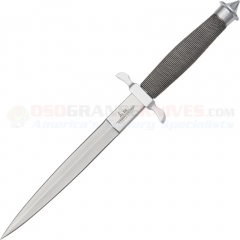 United Cutlery Gil Hibben Silver Shadow Dagger (7.5 Inch Double-Edge Blade) Black Leather Sheath GH0441