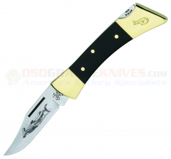 Case 177 Hammerhead Lockback Folding Knife (3.5 Inch Tru-Sharp Surgical Steel Blade) 5 Inch Smooth Black Synthetic Handle + Leather Sheath 2159LSS Pattern