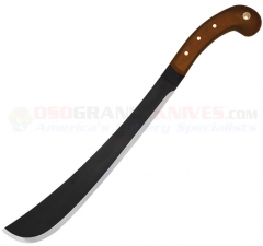 Condor Tool & Knife Golok Machete Fixed (14.25 Inch 1075HC Black Plain Blade) Hardwood Handle + Black Leather Sheath 41014HCS