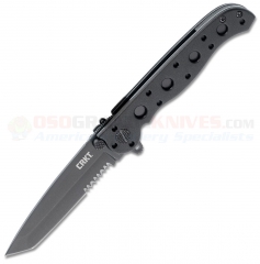 Columbia River CRKT M16-10KZ Carson EDC Flipper Folding Knife (3.0 Inch Tanto Black Combo Blade) Black GFN Handle