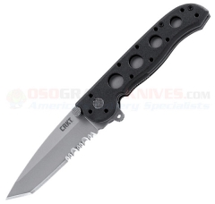 Columbia River CRKT M16-12Z Carson Little Bulldog Flipper Folding Knife (3.0 Inch Bead Blast Tanto Combo Blade) Black Zytel handle