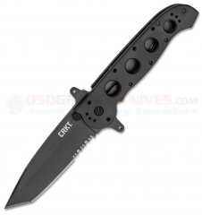 Columbia River CRKT M16-14SF Special Forces Flipper Folding Knife (3.88 Inch Tanto Black Combo Blade) Black Aluminum Handle