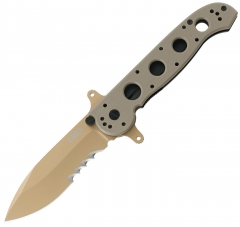 Columbia River CRKT M21-14DSFG Desert Special Forces Folding Knife (3.88 Inch Deep Bellied Spearpoint Tan VEFF Combo Blade) Tan G10 Handle + AutoLAWKS