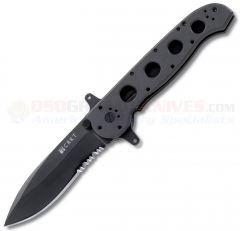 Columbia River CRKT-M21-14SF Special Forces Tactical Folding Knife (3.88 Inch Deep Bellied Spearpoint Black Combo Blade) Black Aluminum Handle