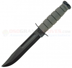 KA-BAR 5011 Foliage Green Fighting Utility Knife Fixed (7 Inch 1095 Cro-Van Black Plain Blade) Kraton Handle + Kydex Sheath 2-5011-8