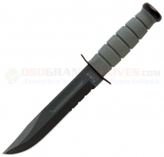 KA-BAR 5012 Foliage Green Fighting Utility Knife Fixed (7 Inch 1095 Cro-Van Black Combo Blade) Kraton Handle + Kydex Sheath 2-5012-5 KA5012