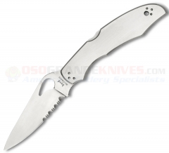 Spyderco Byrd BY03PS2 Cara Cara2 Folding Knife, ComboEdge Blade, Stainless Steel Handles