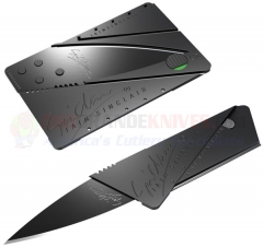 CardSharp 2 Credit Card Style Covert Folding Knife (2.6 Inch Black Teflon Coated Surgical Steel Blade) Black Plastic Body IS1B