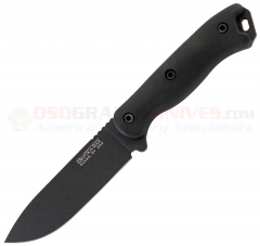 KA-BAR BK16 Short Becker Drop Point Fixed (4.375 Inch 1095 Cro-Van Carbon Steel Black Plain Blade) Grivory Handle + Cordura Sheath 2-0016-8 BKR16