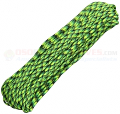 Gecko Green 550 Paracord 100 ft. Hank (Type III Mil Spec 7 Strand Parachute Cord) Made in USA RG010H