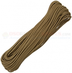 Tan 550 Paracord 100 ft. Hank (Type III Mil Spec 7 Strand Parachute Cord) Made in USA RG028H
