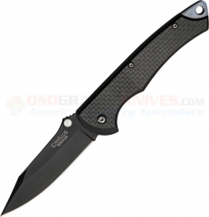 Camillus Carbonitride Titanium Folding Knife (3.0 Inch VG10 Black Plain Clip Point Blade) Carbon Fiber Handle CM19051