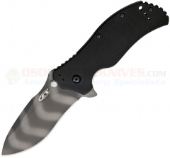 Zero Tolerance Model 0350TS Assisted Opening Combat Folding Knife (3.25 Inch Tiger Stripe S30V Plain Blade) Black G10 Handle ZT