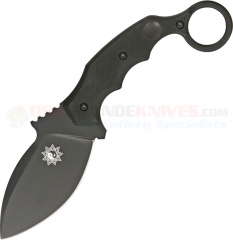 FOX Knives 637T Parong Karambit Knife Fixed (3.75 Inch Black N690Co Plain Blade) Black G-10 Handle + Black Kydex Sheath FOX637T