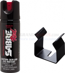 Sabre Red Pepper Gel (Police Strength Home Defense Pepper Spray w/ UV Marking Dye) 2.5 oz. with Mount SA50180