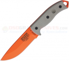 ESEE Knives ESEE-5P-OD Pilots Survival Knife Fixed (5.25 Inch Orange 1095HC Plain Blade) Green Micarta Handle w/ Bow Drill Pivot + Black Kydex Sheath ES5POG