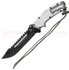 TOPS Knives Steel Eagle 107C XX Knife & Baby Eagle Set (7.5 Inch 1095HC Black Plain Blade) Black Micarta Handle + Nylon Sheath SE107CXX