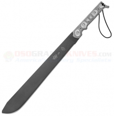 TOPS Knives Machete .230 (15.75 Inch 5195 High Carbon Steel Blade) Black Micarta Handle + Nylon Sheath MAC-230