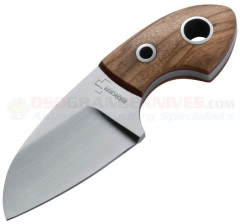 Boker Plus VoxKnives Gnome Neck Knife Fixed (2.20 Inch D2 Satin Plain Blade) Olive Wood Handle + Kydex Sheath 02BO322 (Old Sku 02BO238)