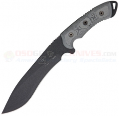 TOPS Knives Dart Survival Knife Fixed (7 Inch 5160 Black Plain Blade) Micarta Handle + Nylon Sheath DART-002