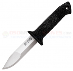 Cold Steel Peace Maker III Fixed (4.0 Inch Satin Plain Blade) Black Polypropylene Handle + Secure-Ex Sheath 20PBS