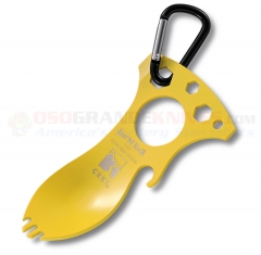 Columbia River CRKT Eat'N Tool Spork Multi-Tool (4.0 Inch Yellow) Spoon + Fork + Bottle Opener + Screwdriver/Pry Tip + Wrenches + Carabiner 9100YC