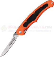 Havalon Piranta Bolt Folding Skinning Knife (Uses 2.75 Inch #60A Scalpel Blade) Blaze Orange ABS Handle + 12 Extra Blades + Free Holster XTC-60ABOLT