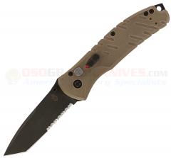 Gerber Propel Downrange AO Spring Assisted Folding Knife (3.51 Inch Black S30V Tanto ComboEdge) Tan G10 Handle 30-000841