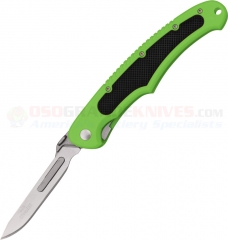 Havalon Piranta Bolt Folding Skinning Knife (Uses 2.75 Inch #60A Scalpel Blade) Neon Green ABS Handle + 12 Extra Blades + Free Holster XTC-60ABOLTGX