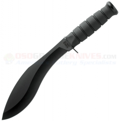 KA-BAR Combat Kukri Fixed (8.5 Inch 1095 Cro-Van Black Plain Blade) Black Kraton Handle + Polyester Sheath 1280