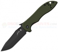 Kershaw Emerson CQC-5K Liner Lock Folding Knife (3 Inch Black Blade) OD Green G10 Handle 6074OLBLK