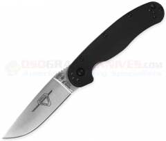 Ontario RAT Model 2 Liner Lock Folding Knife (3.0 Inch AUS-8 Satin Plain Blade) Black GFN Handle 8860