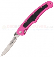 Havalon Piranta Bolt Folding Skinning Knife (Uses 2.75 Inch #60A Scalpel Blade) Pink ABS Handle + 12 Extra Blades + Free Holster XTC-60ABOLTPK HV70260