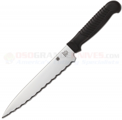 Spyderco K04SBK Kitchen Utility Knife (6.5 in. Serrated Blade) Black Polypropylene Handle