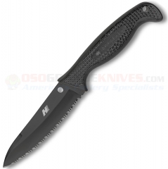 Spyderco FB23SBBK Aqua Salt Knife (4.78 Inch H1 Black Serrated Fixed Blade) FRN Handle Polymer Sheath