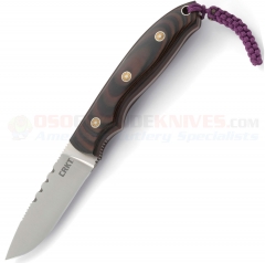 Columbia River CRKT Hunt'N Fisch Hunting Knife Fixed (2.99 Inch Drop Point Plain Blade) G10 Handle + Leather Sheath 2861