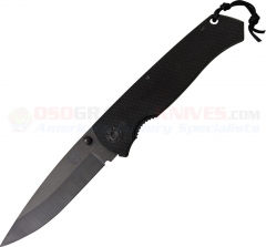 Benchmark Ceramic Linerlock Folding Knife (3.25 Inch Black Ceramic Blade) Black Carbon Fiber Handle BMK008