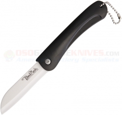 Benchmark Ceramic Folding Knife (3.0 Inch White Ceramic Sheepfoot Blade) Black Composition Handle BMK062