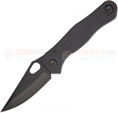 Quartermaster QSE-5XLSLT Mr. Roper XLS Folding Knife (3.5 Inch Limo Tint Black Blade) G10 and Titanium Handles