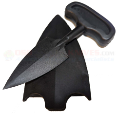 Sticker T-Handle Push Dagger Thermoplastic Knife (2.5 Inch Polycarbonate Black Blade) + Plastic Sheath M4262