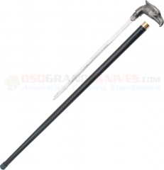 Eagle Sword Cane (34 Inches Overall) Cast Metal Handle Black Aluminum Shaft PA1088