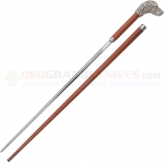 CAS Hanwei Silver Plated Gun Dog Pommel Sword Cane (37.25 Inches Overall) Rosewood PC2132 (Old Sku SH2132)