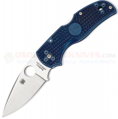Spyderco C41PDBL5 Native 5 Lightweight Folding Knife (3.0 Inch CPM-S110V Satin Plain Blade) Dark Blue FRN Handle