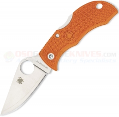 Spyderco LBORP3E Ladybug 3 Sprint Run Key Ring Knife (1.9 Inch HAP40/SUS410 Satin Plain Blade) Burnt Orange FRN Handle