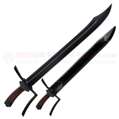 Cold Steel MAA Man at Arms Messer Sword (22.0 Inch Blued 1090 High Carbon Steel Blade) Rosewood Handle + Leather Scabbard 88GMSSM