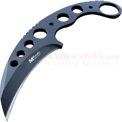 MTech Karambit Neck Knife Fixed (3.25 Inch 440A Black Hawkbill Blade) Skeletonized Handle + ABS Belt Sheath MT664BK