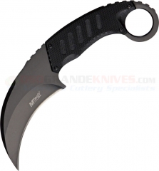 MTech Karambit Neck Knife Fixed (3.75 Inch 440A Black Hawkbill Blade) Black G10 Handle MT665BK